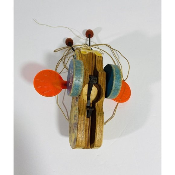 Vintage 1958 Fisher Price Queen Buzzy Bee Wooden Children's Pull Toy Made In USA - Picture 7 of 8